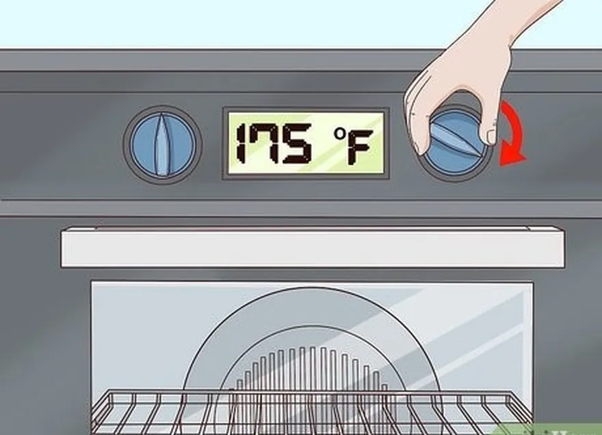 шаг 1 предварительно разогрейте духовку до 175 °f (79 °c).