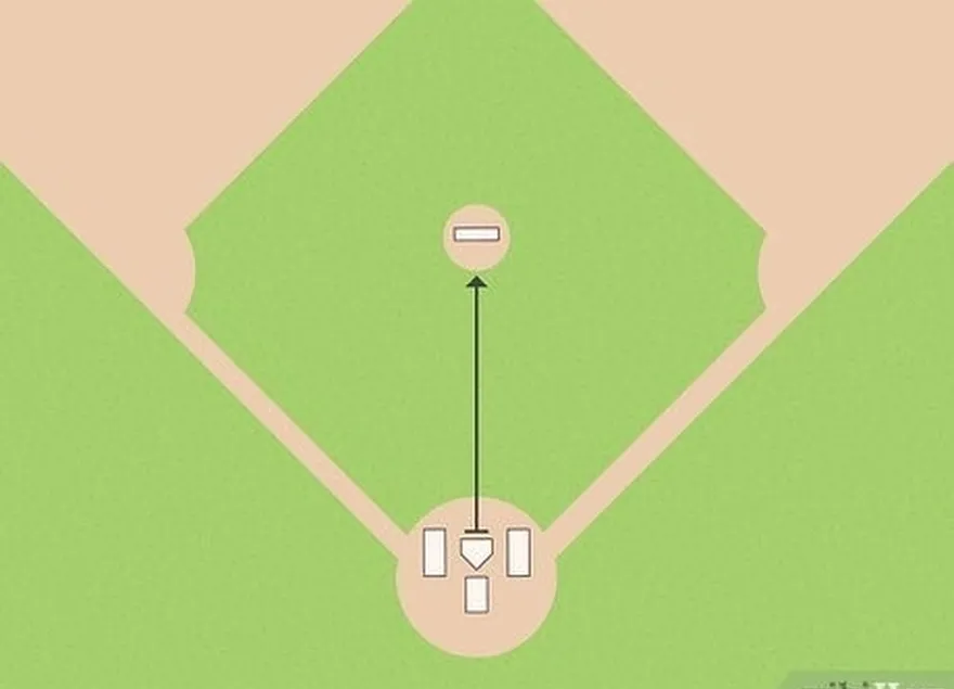 шаг 1 установите питчера's mound directly in line with home plate.