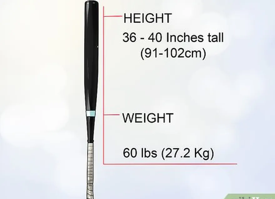 шаг 3 сузьте длину биты в зависимости от девочки's height and weight.