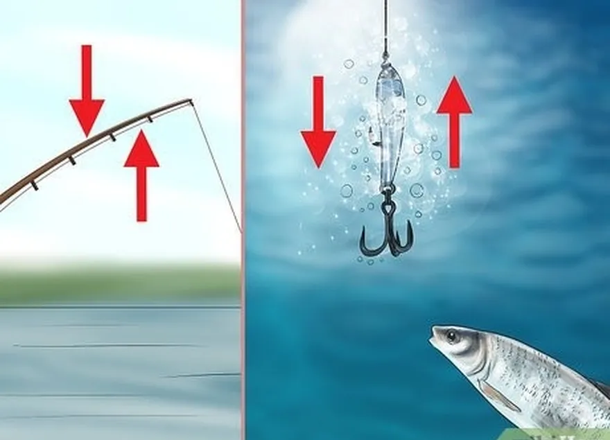 шаг 5 поднимайте и опускайте удилище, чтобы поднять приманку в облако.