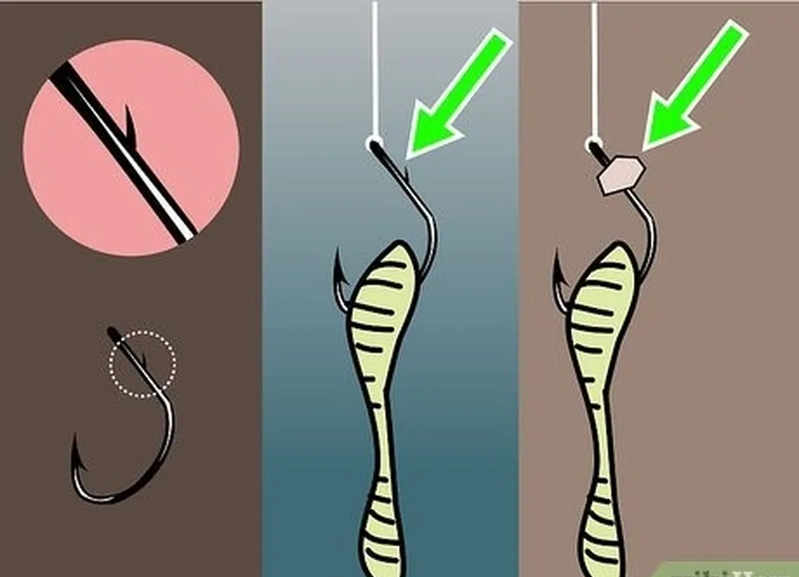 шаг 7 крючок ah используется из-за его просторности при размещении на нем приманки.