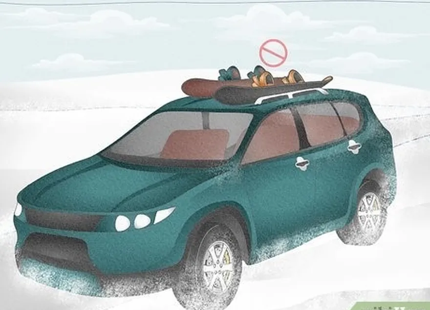 шаг 4 дон't keep your snowboard on the top of your car.