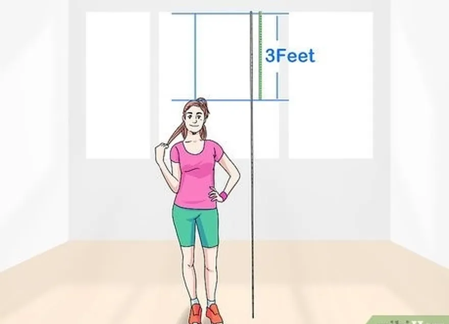 шаг 1 выберите скакалку, которая's your height plus 3 feet (0.91 m) feet.