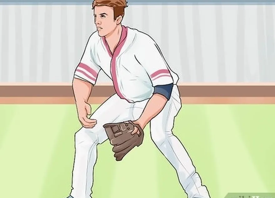 шаг 1 примите правильное положение baseball ready position.