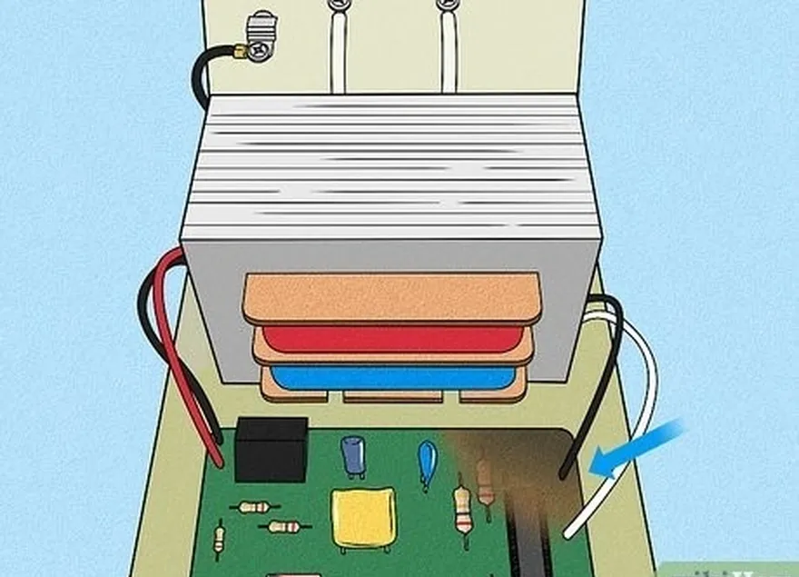 шаг 2 осмотрите зарядное устройство's circuit boards for visible damage.