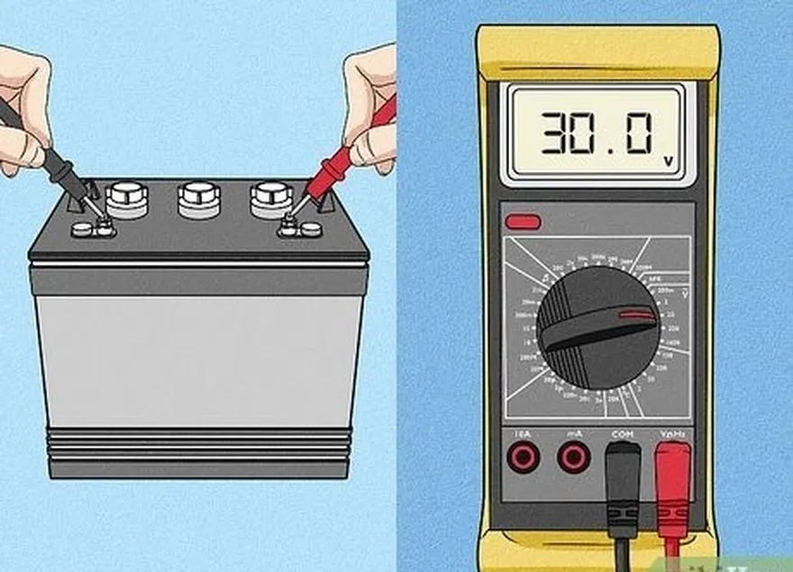 шаг 3 используйте вольтметр или мультиметр для проверки батарей' voltage.