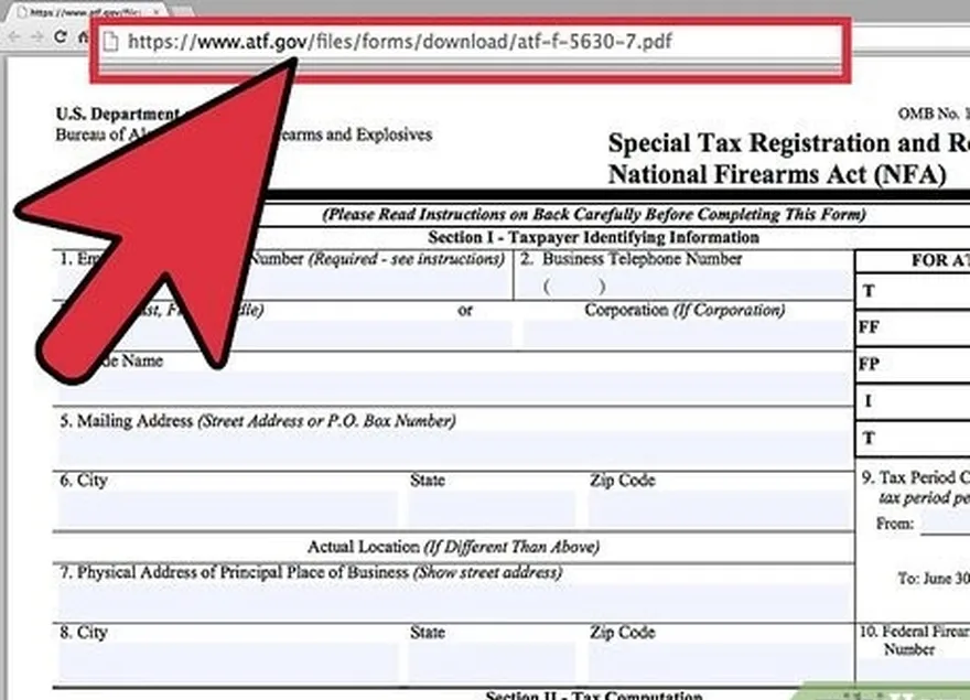шаг 1 заполните форму atf 5630.7.