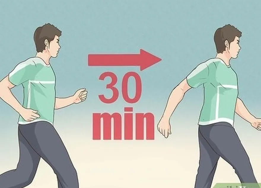 шаг 2 если вы только начинаете заниматься, делайте интервалы между ходьбой и бегом.