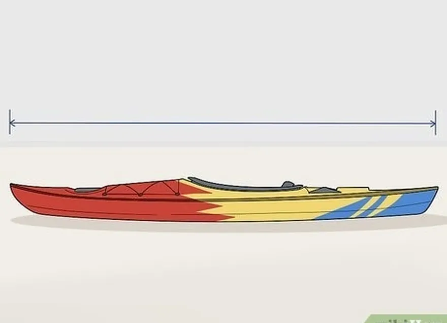 шаг 2 измерьте длину каяка, чтобы определить, где разместить вешалки.