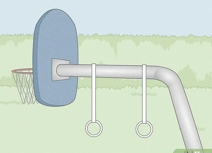 шаг 5 используйте перекладины на задней стенке баскетбольного кольца, если вы живете рядом с площадкой.