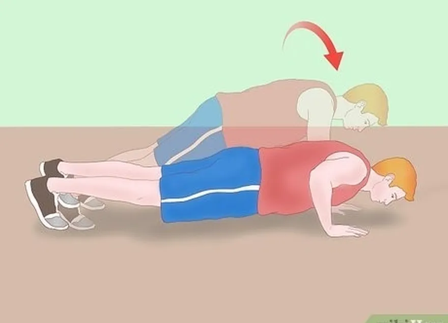шаг 3 наращивайте силу верхней части тела с помощью отжиманий.