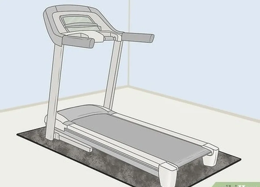 шаг 3инвестируйте в коврик для беговой дорожки, чтобы минимизировать вибрации.
