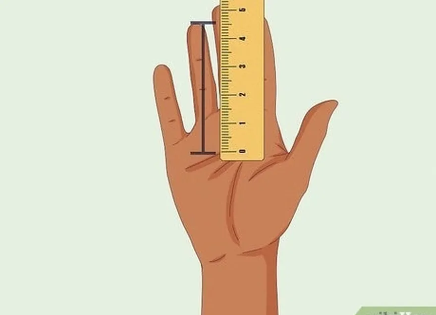 шаг 4 измерьте от ладони до кончика безымянного пальца.