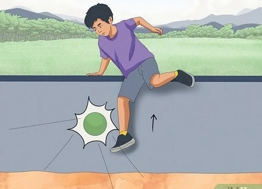 шаг 5 используйте стену ямы для поддержки, чтобы прыгнуть выше и избежать мяча.
