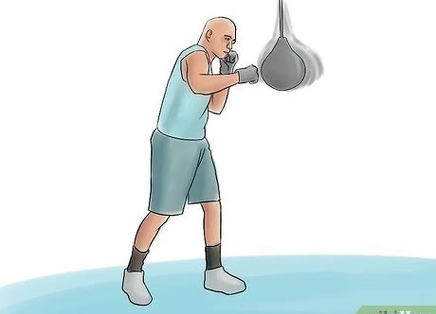 шаг 2 сядьте в мешок standard speed bag stance.