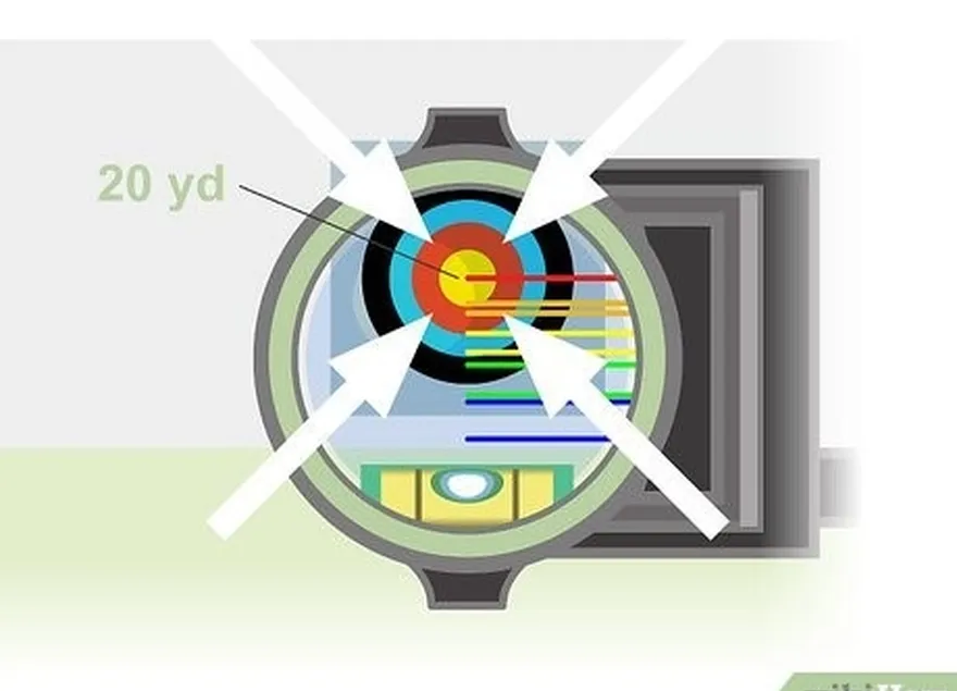 шаг 5 совместите штифт на прицеле с центром мишени, а затем внесите последние коррективы в прицеливание.