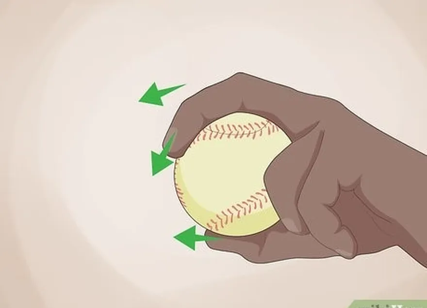 шаг 2 загните три пальца под мяч, не позволяя кончикам пальцев касаться его.