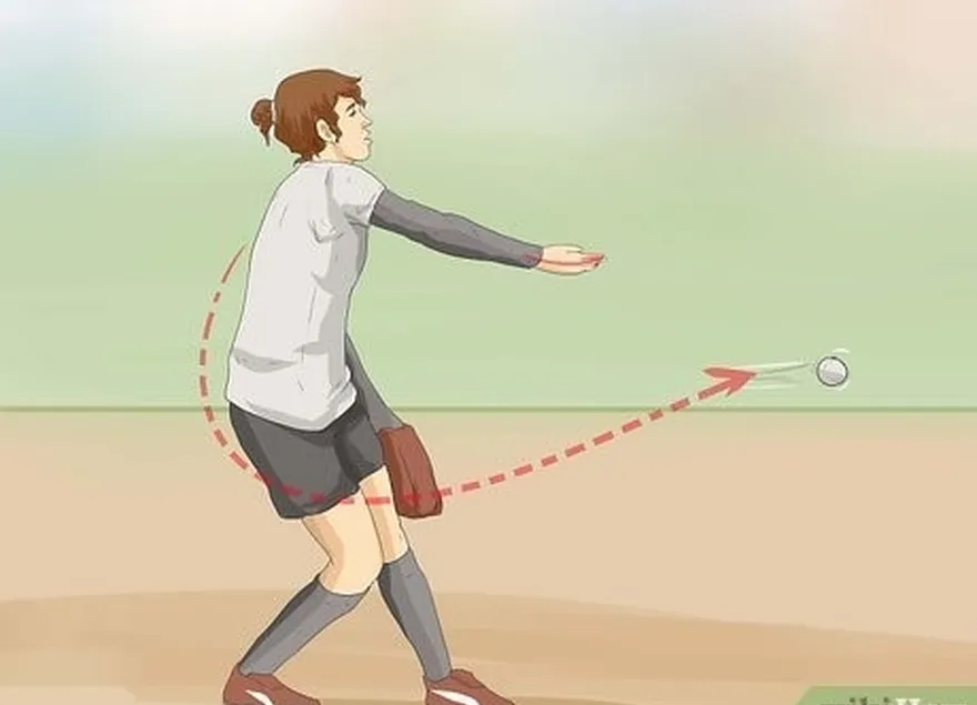 шаг 9 когда вы отпускаете мяч, проведите пальцами назад к ладони.