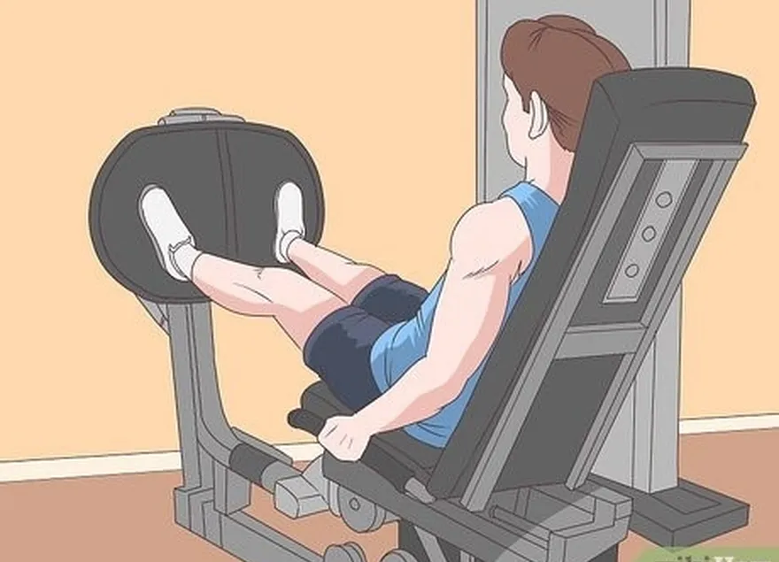 шаг 6 проработайте подколенные сухожилия и ягодицы в тренажерном зале's leg press machine.