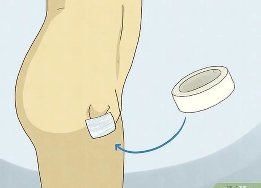 шаг 6 закрепите пенис на месте с помощью трех кусков ленты.