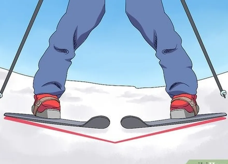 шаг 1поставьте лыжи в 