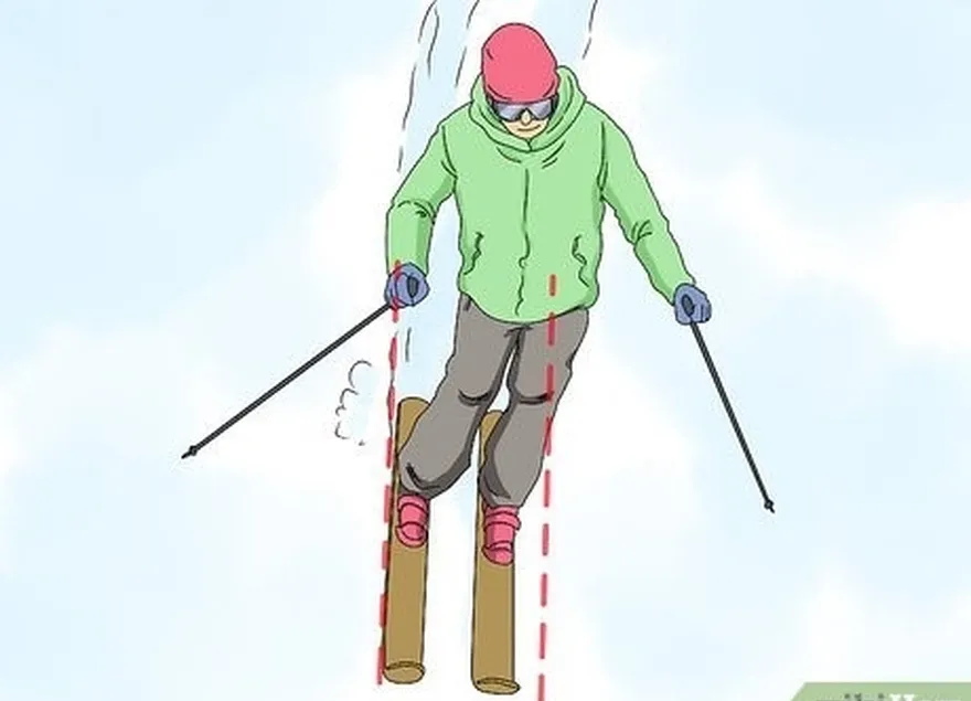 шаг 3 сопоставьте направление лыж и тела, чтобы сориентировать поворот.