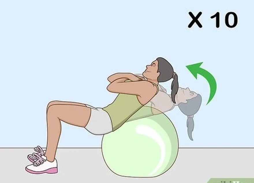 шаг 2 используйте мяч для выполнения приседаний.