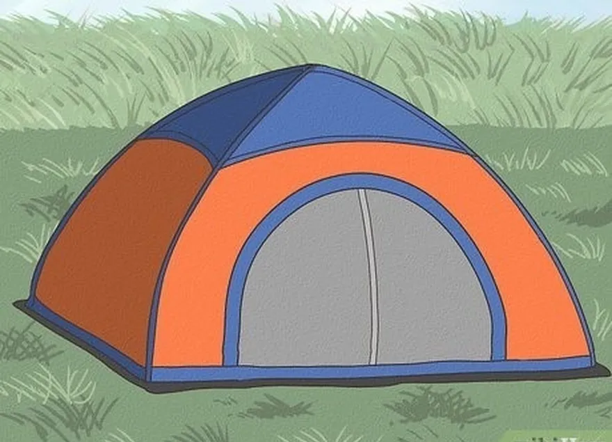 шаг 1 выберите место для палатки, которое's about the same size as your tent.